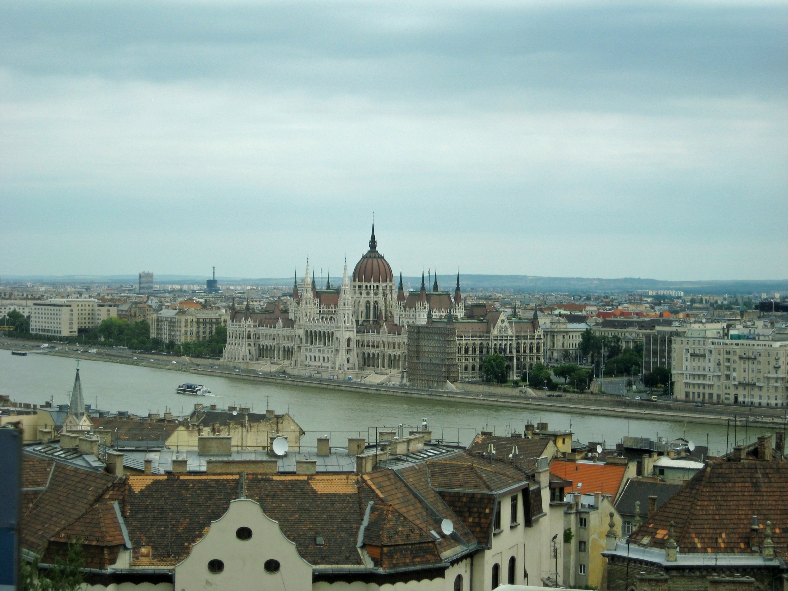 Parliament and Danube View from Castle Hill, Budapest, Hungary