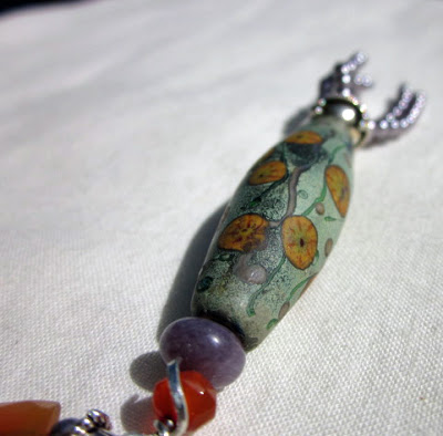 Poppy Lampwork Necklace by Honey from the Bee