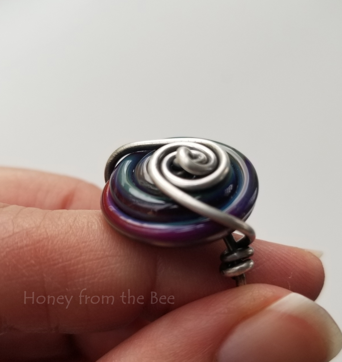 Lampwork and Wirework Ring