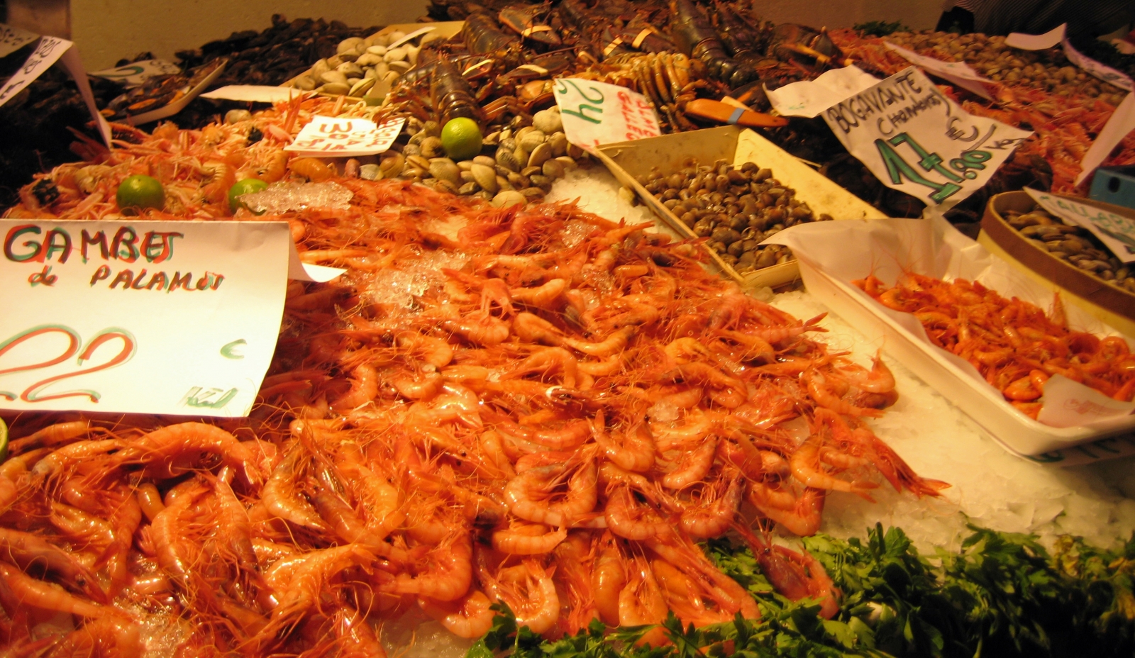 Seafood, Farmer's Market, Barcelona, Spain