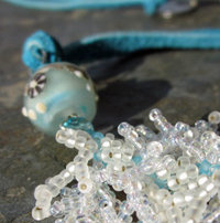 Aqua and White Artisan Necklacehttp://honeyfromthebee.indiemade.com/product/ocea