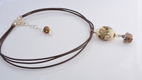 Autumn necklace with leather 