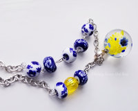 Blue and White statement necklace