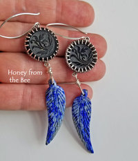Antique button earrings