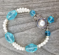 white and blue bracelet