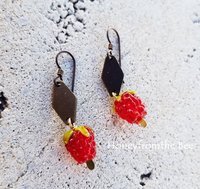 Raspberry Lampwork earrings