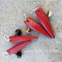 Rustic Red Heart earrings