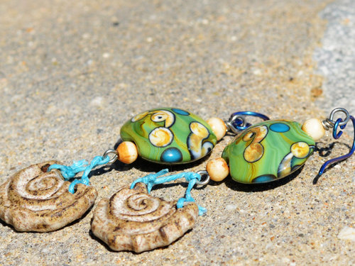 Beach Inspired Earrings, copyright Honey from the Bee