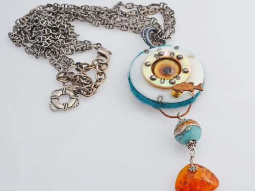 One of a kind Ocean Inspired necklace, copyright Honey from the Bee