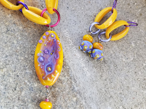 Purple Paisley necklace