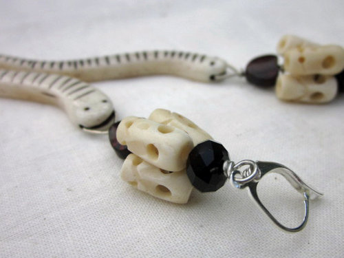 Skulls and Worm earrings
