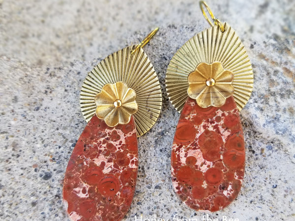 Red and gold earrings