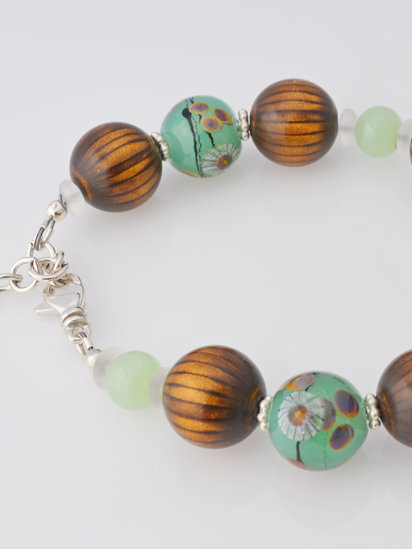 Green Tea lampwork bracelet