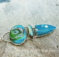 Chrysocolla Pendant in aqua and green