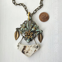 Autumn statement necklace in mixed media