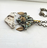 Autumn necklace in mixed media