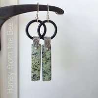 Turquoise earrings with sterling silver accents