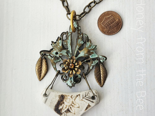Autumn statement necklace in mixed media