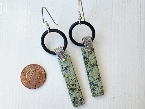 Nature inspired earrings with turquoise and sterling silver
