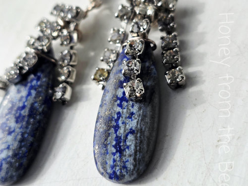 Lapis Lazuli earrings with crystals