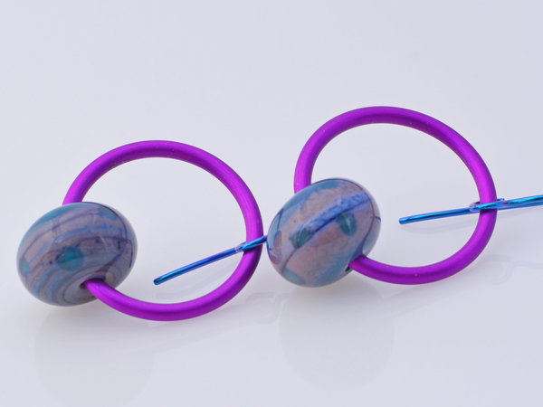Fucshia and Teal earrings