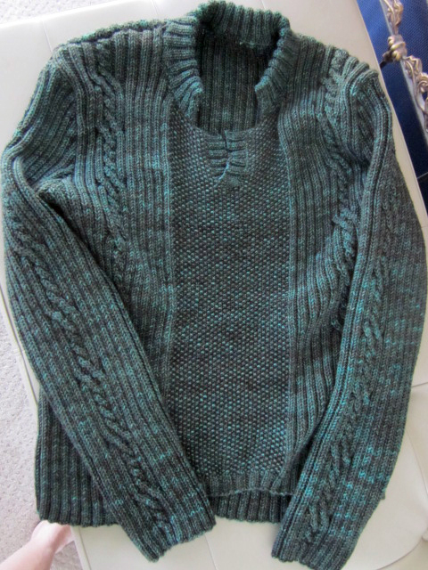 Able Cable Pullover Sweater knit in Sweet Fiber Cashmerino Worsted