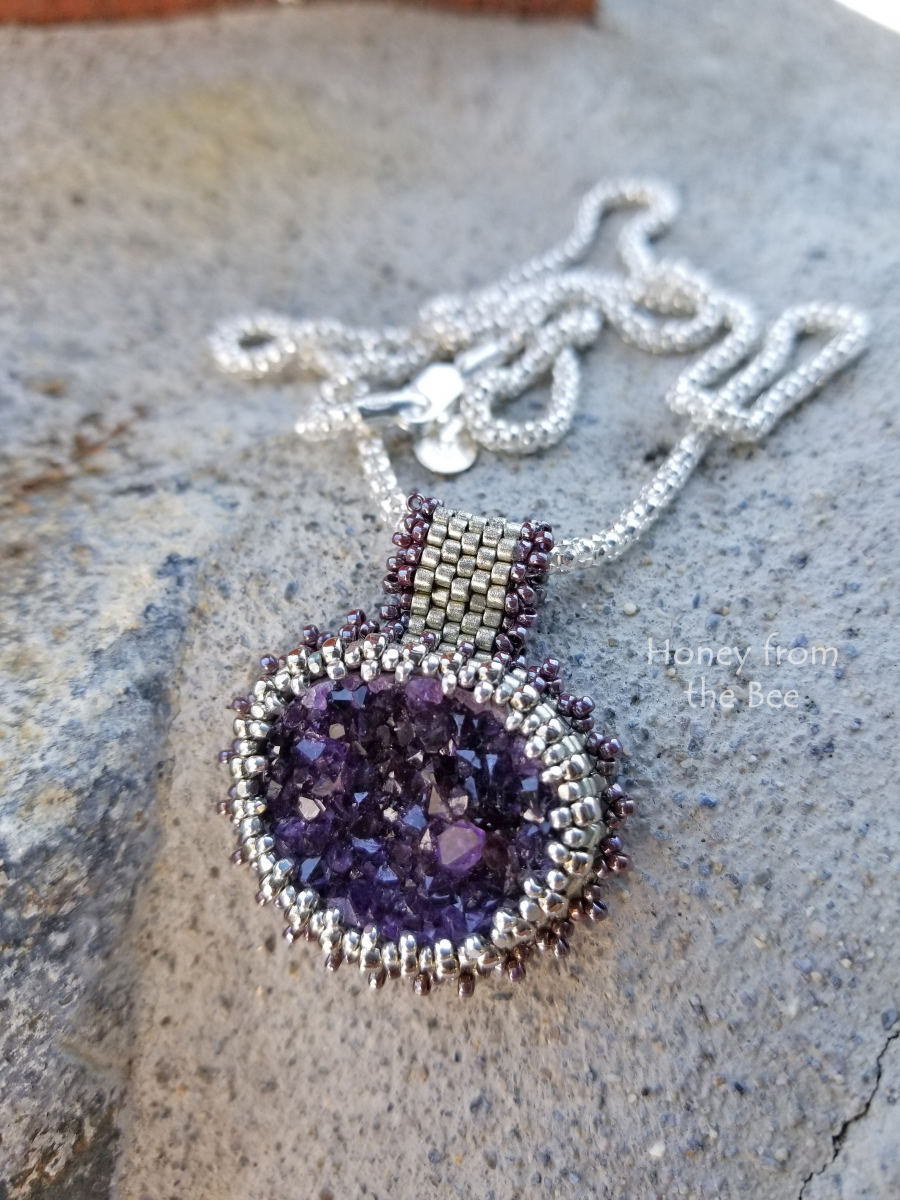 Amethyst druzy pendant