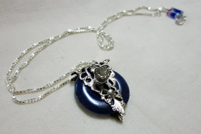 Filigree and Blue Stone Pendant by Honey from the Bee