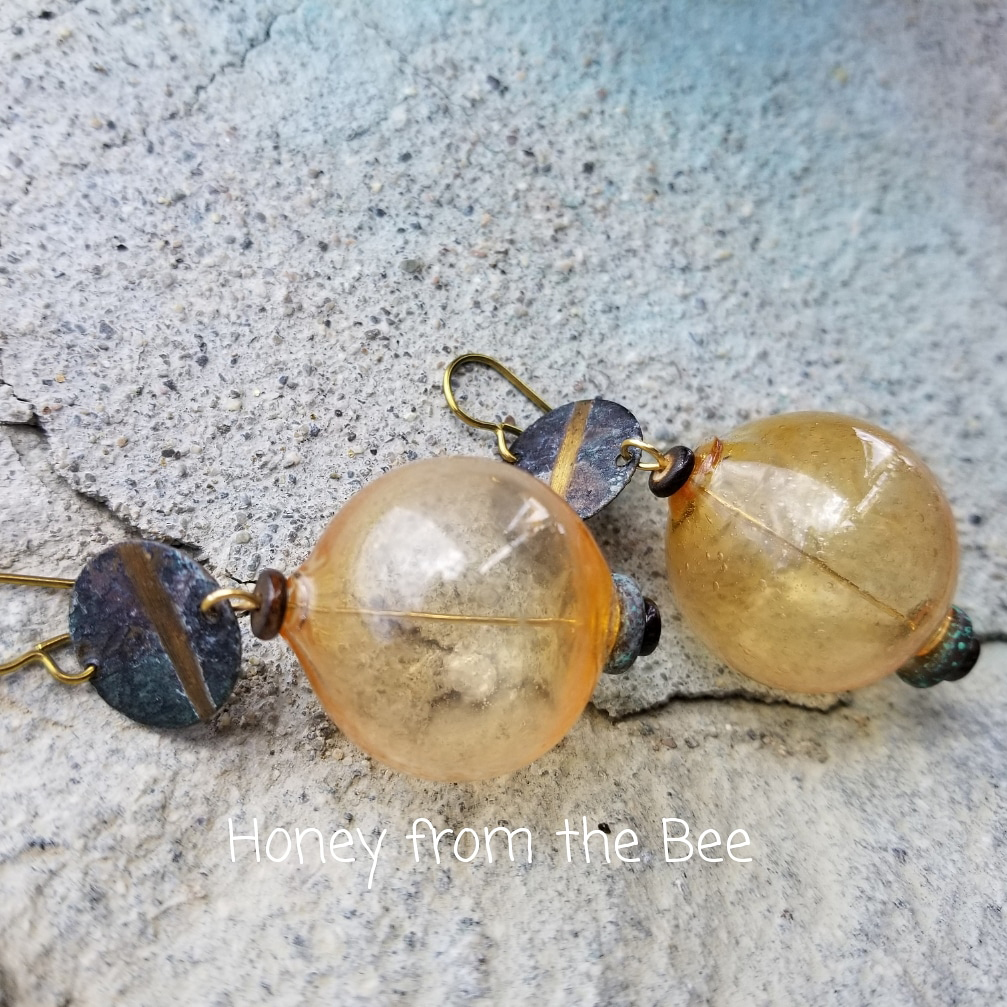 Amber Globe Earrings