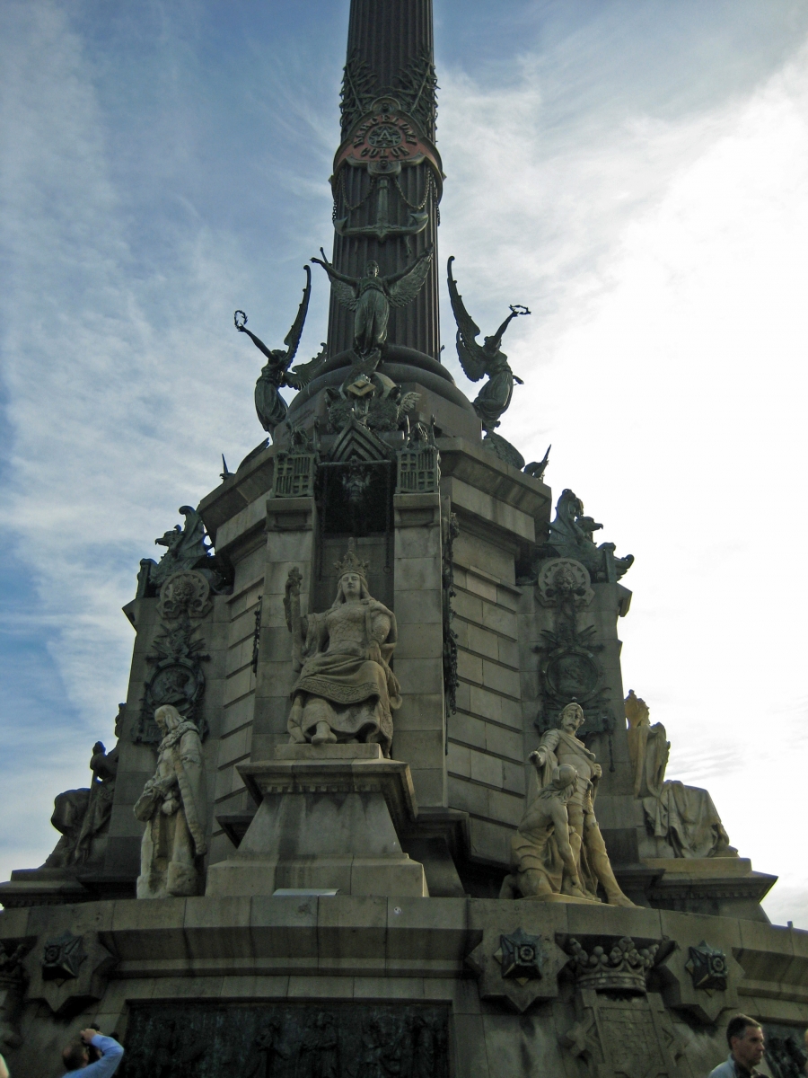 Base of Christopher Columbus Monument, Barcelona, Spain