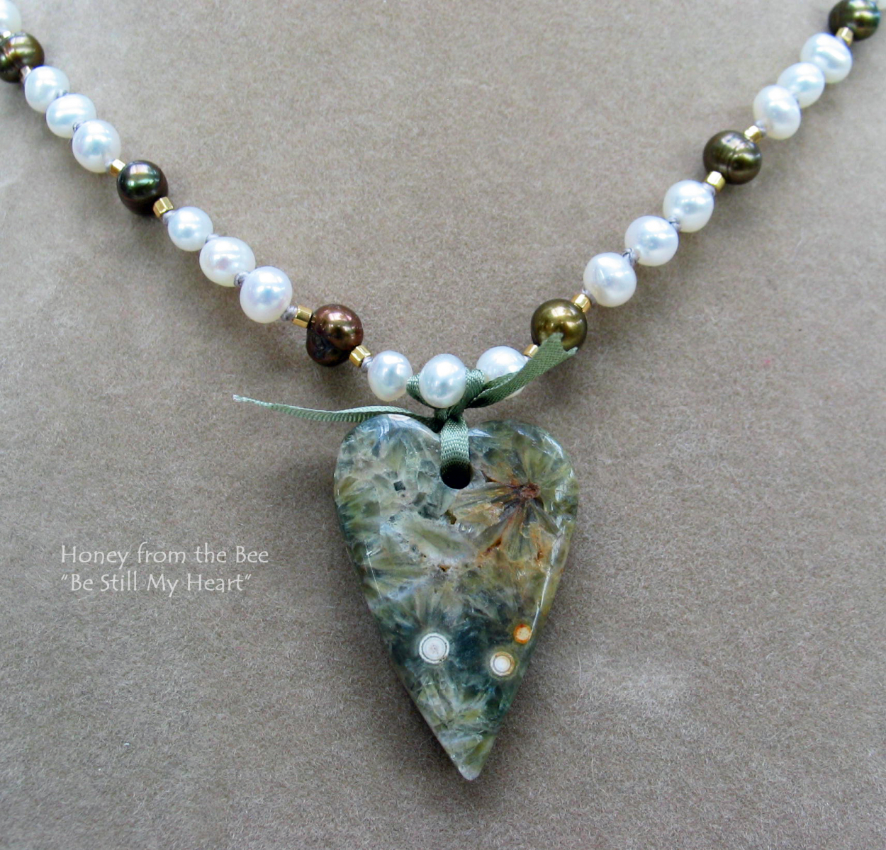 Ocean Jasper heart necklace