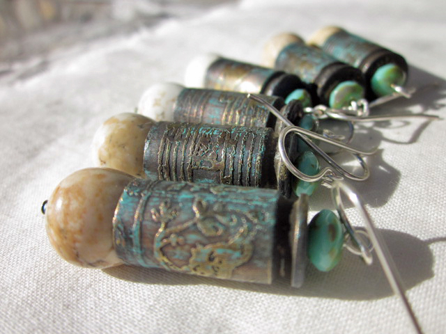 Etched Bullet casing earrings - nature inspired