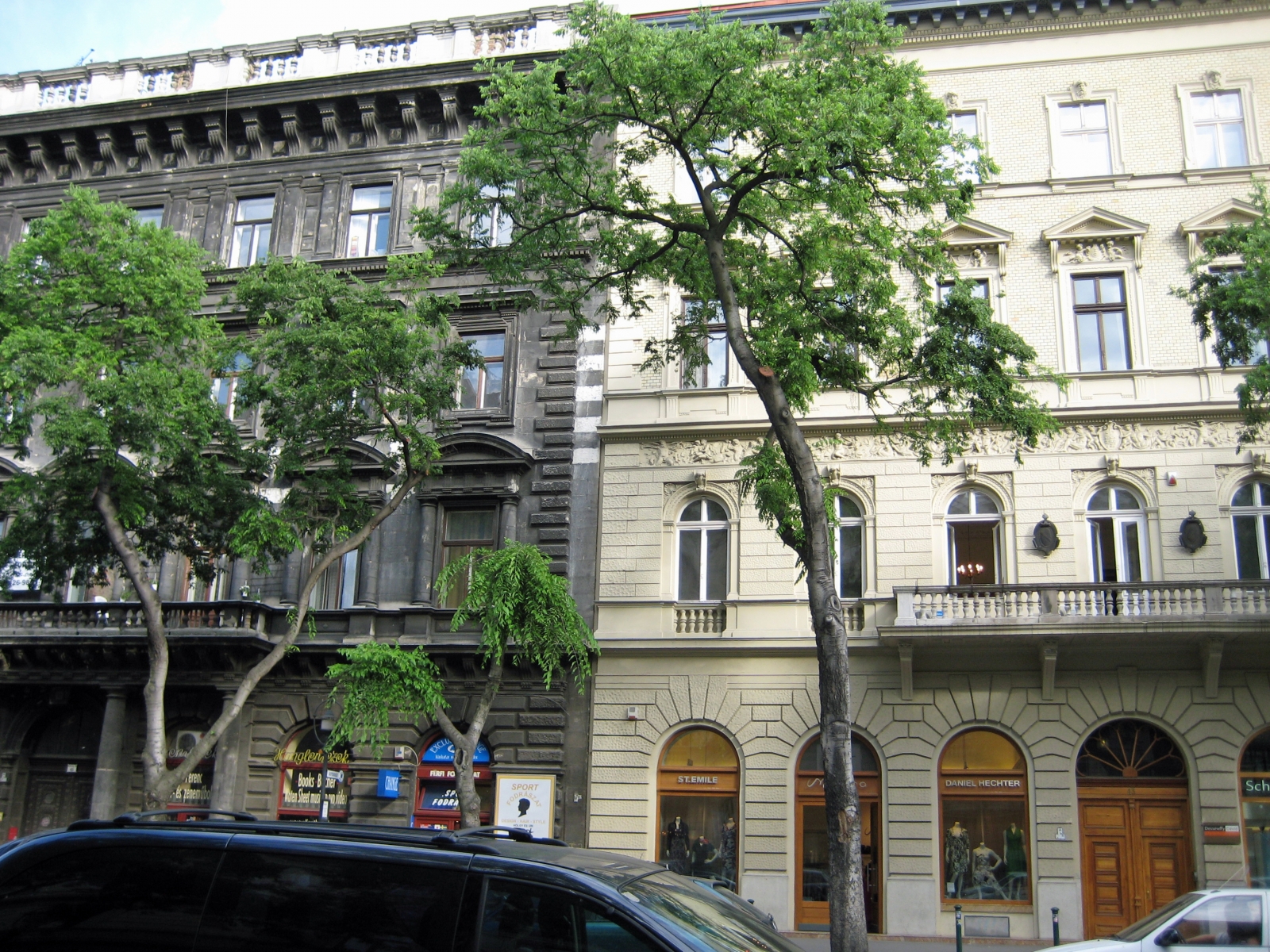 Buildings cleaned and not cleaned, Budapest, Hungary