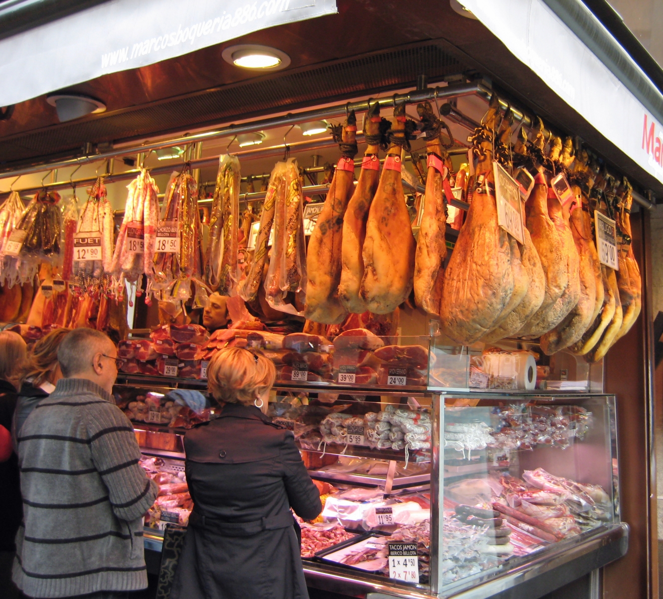 Butcher shop, Farmer's Market, Barcelona, Spain