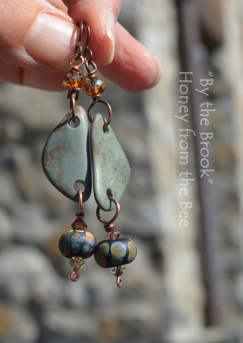 Beach stone earrings