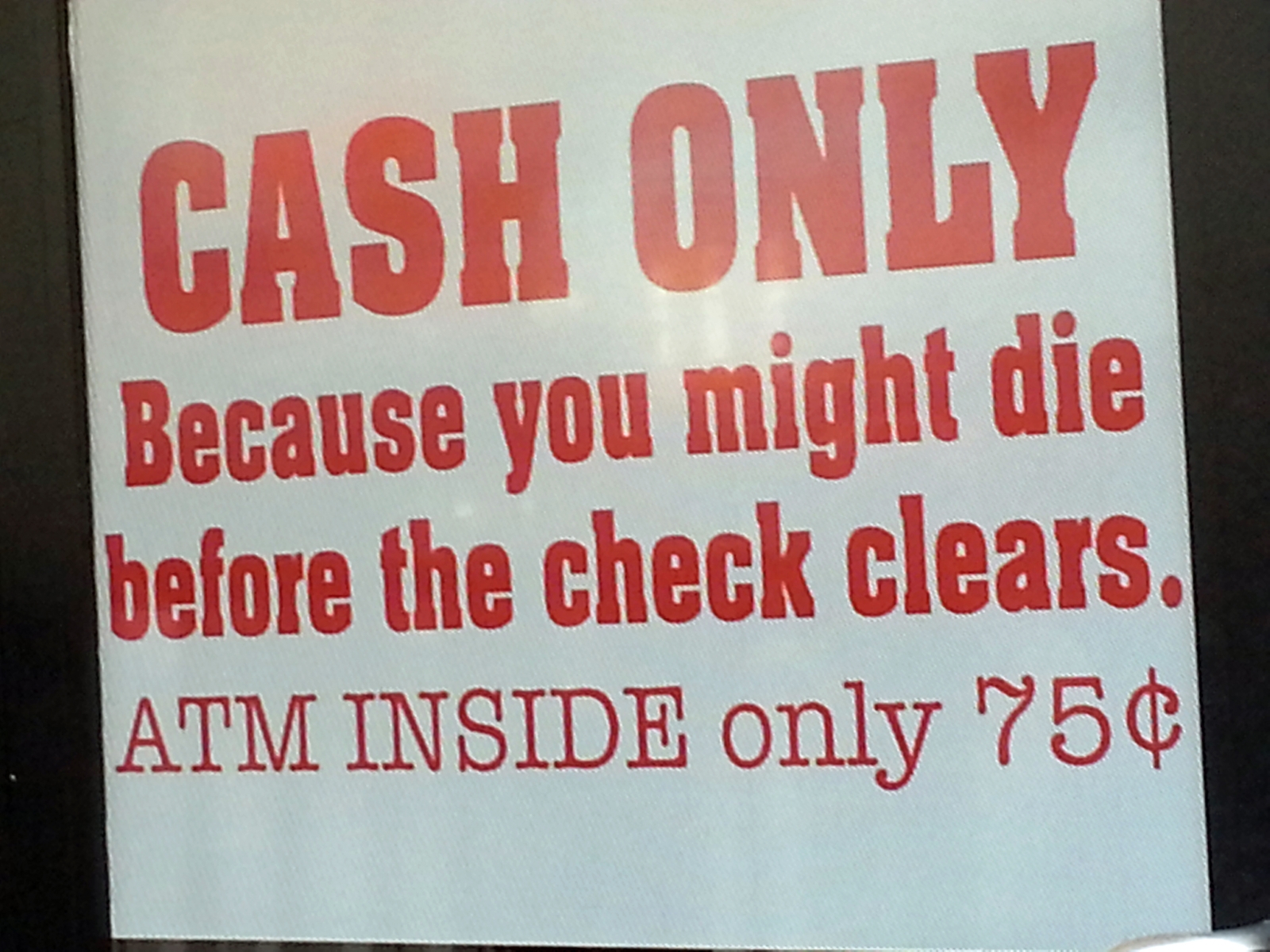 Cash only at the Heart Attack Grill, Vegas