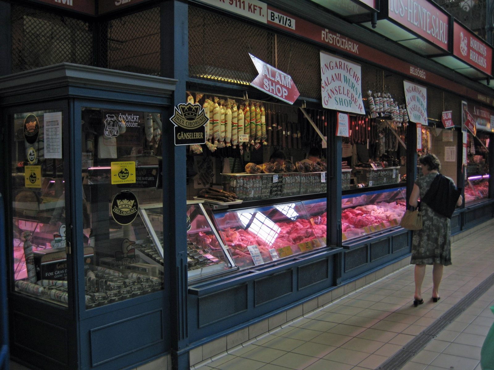 Central Market Hall, Butcher, Budapest, Hungary