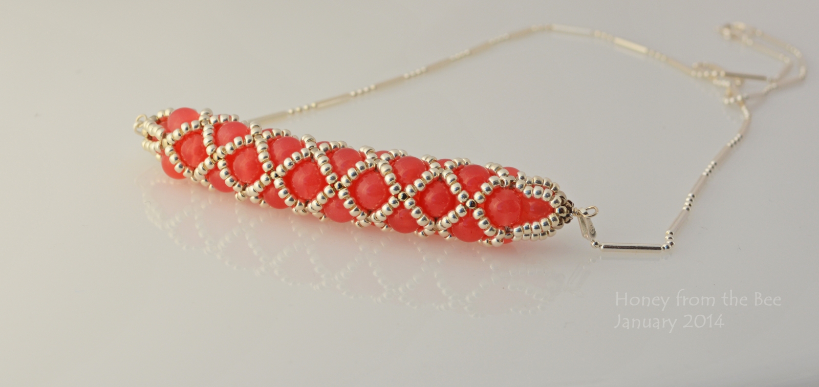 Cherry Quartz and seed bead necklace