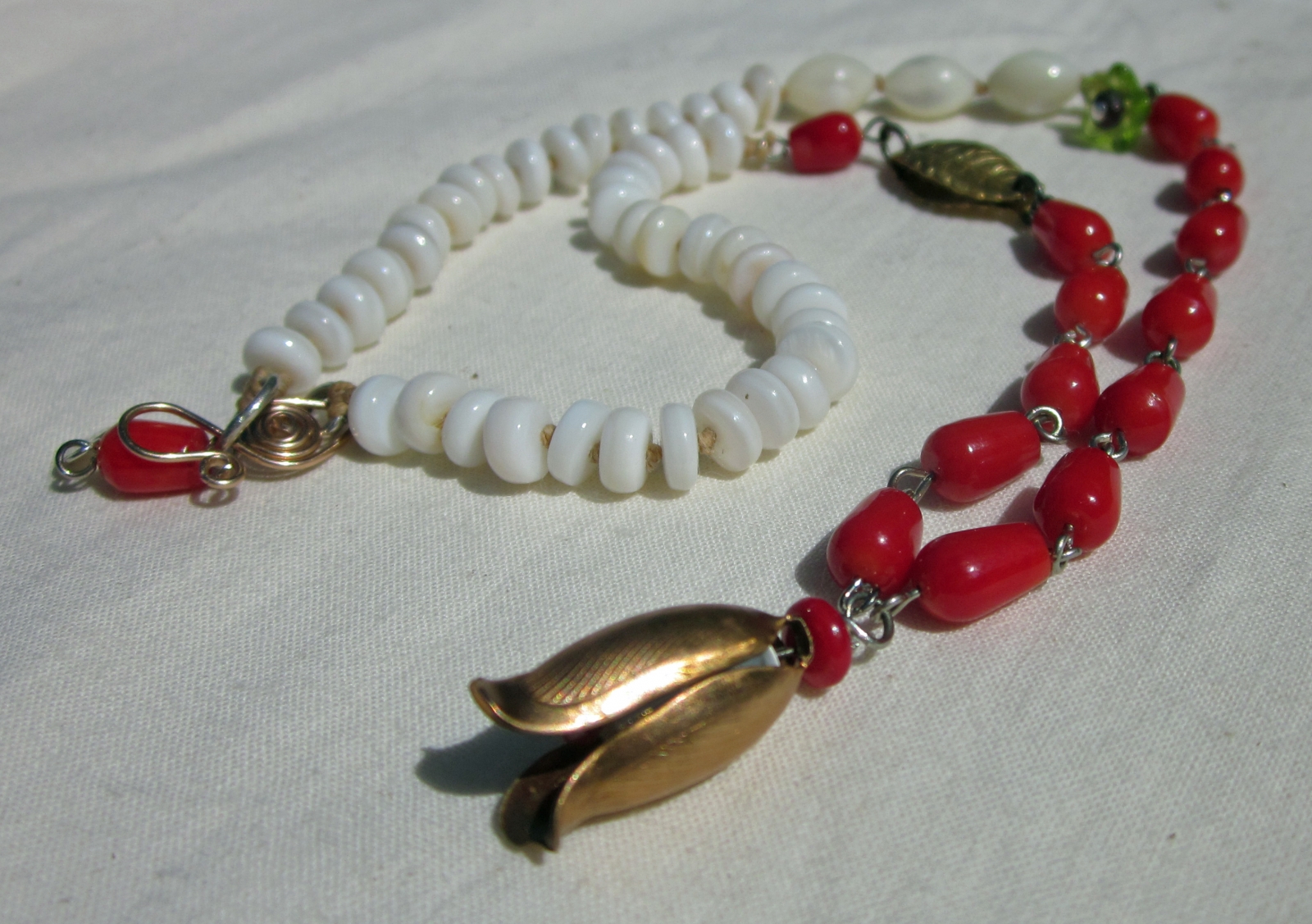 Red Tulip artisan necklace