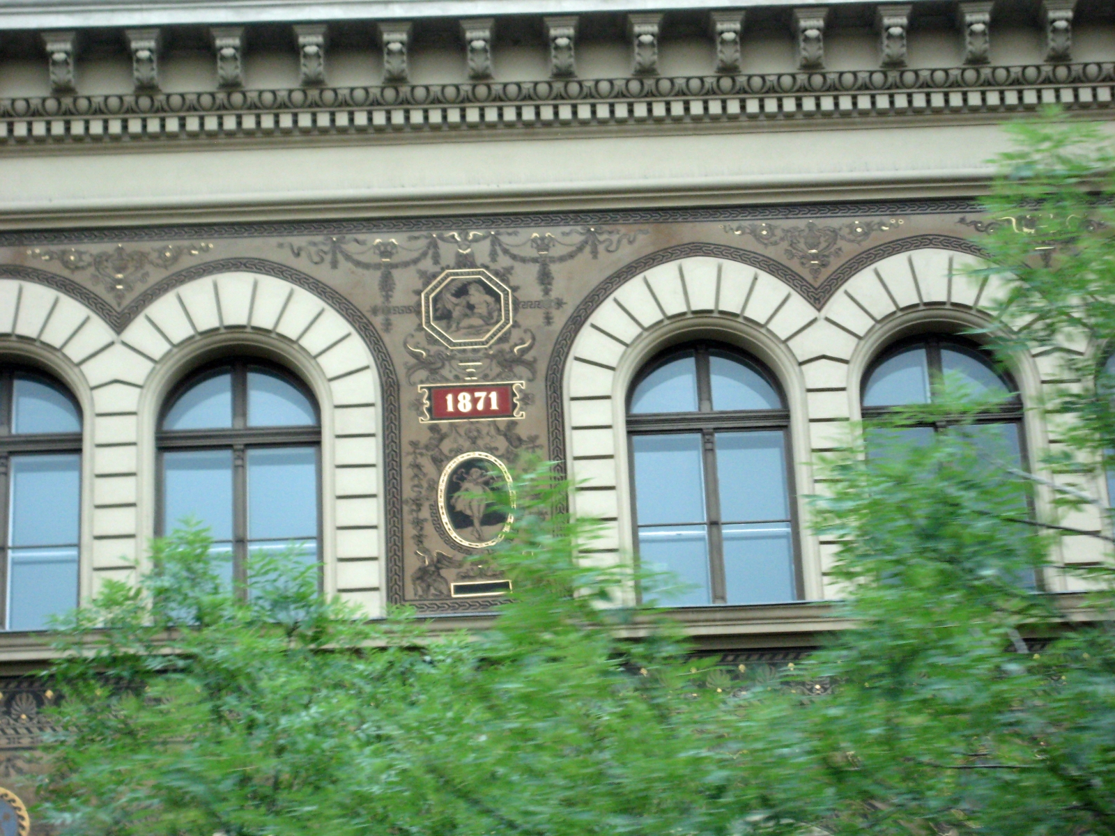 Close up of Painted Palace, Budapest, Hungary