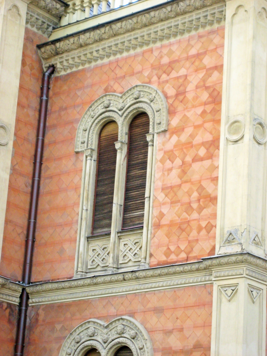 Coral Pink building on Dunavska St, Novi Sad, Serbia