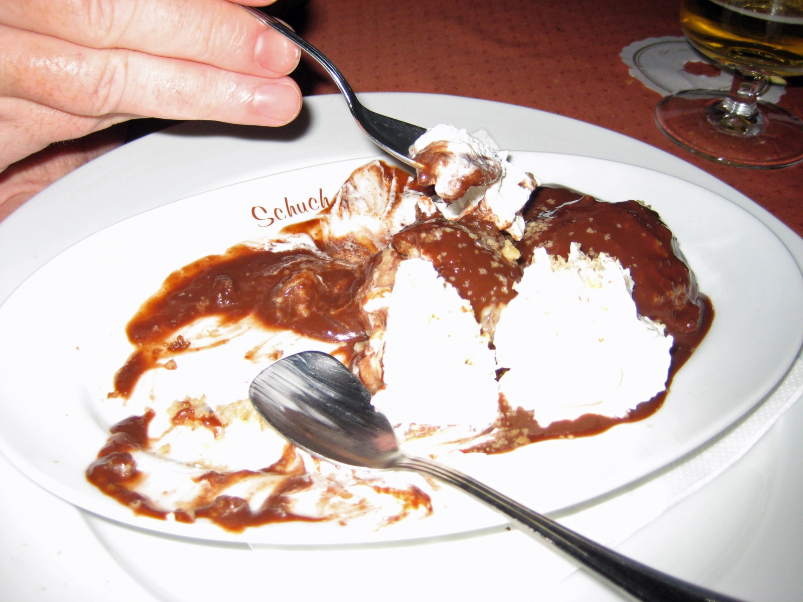 Icecream and chocolate dessert, Budapest, Hungary