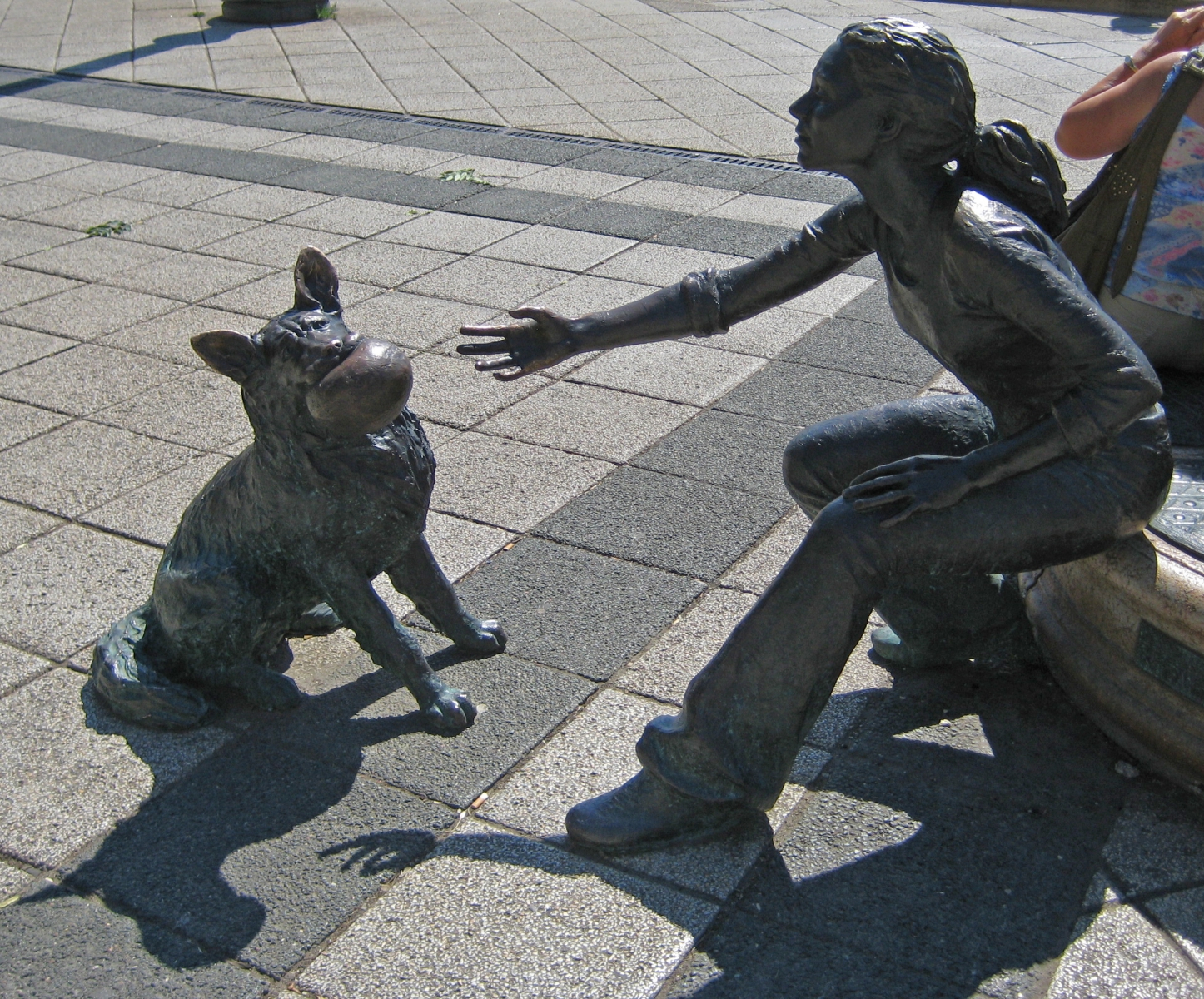 Bronze dog in Budapest