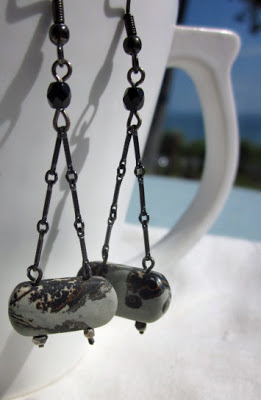 Goth style dangle earrings by Honey from the Bee