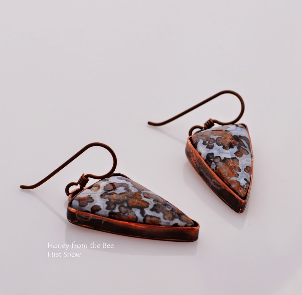 Texas Agate and Copper Earrings