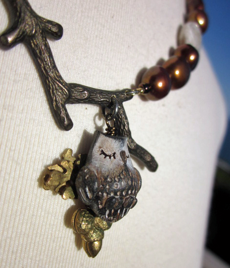Boho Owl necklace by Honey from the Bee