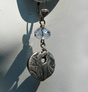 Fine Silver Heart earrings by Honey from the Bee