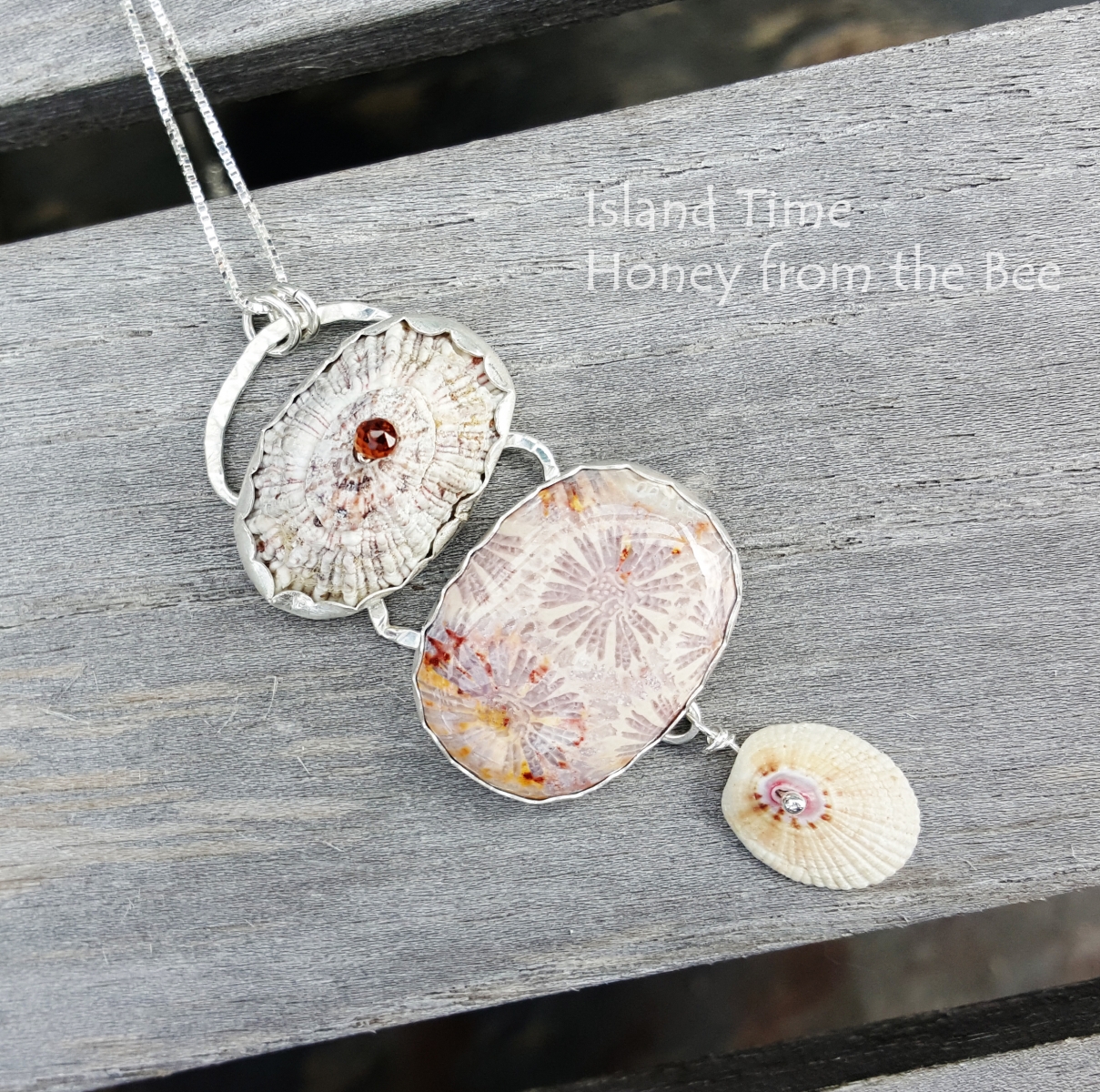 Shell and Coral Pendant