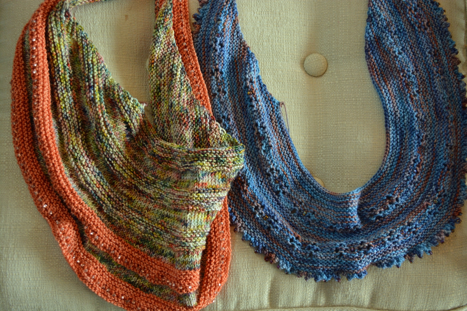 Koigu wool and beads scarves