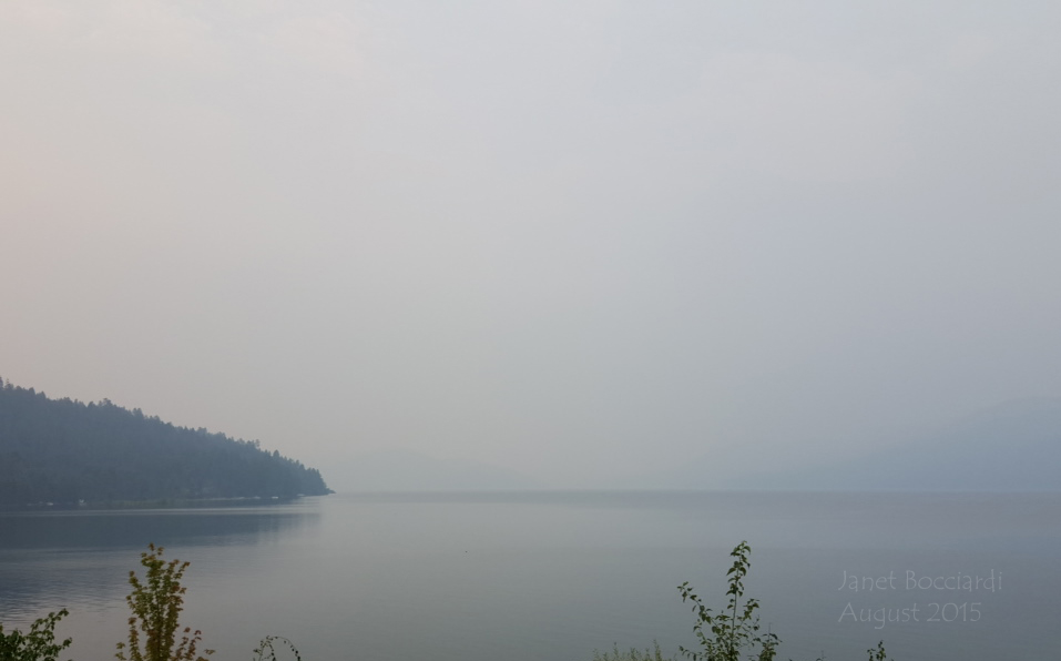 Smoky skies over Lake Pend Oreille